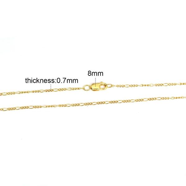 

beadsnice id40136sm4 figaro chain necklace with lobster clasp for jewelry pendant making women' gift, Silver