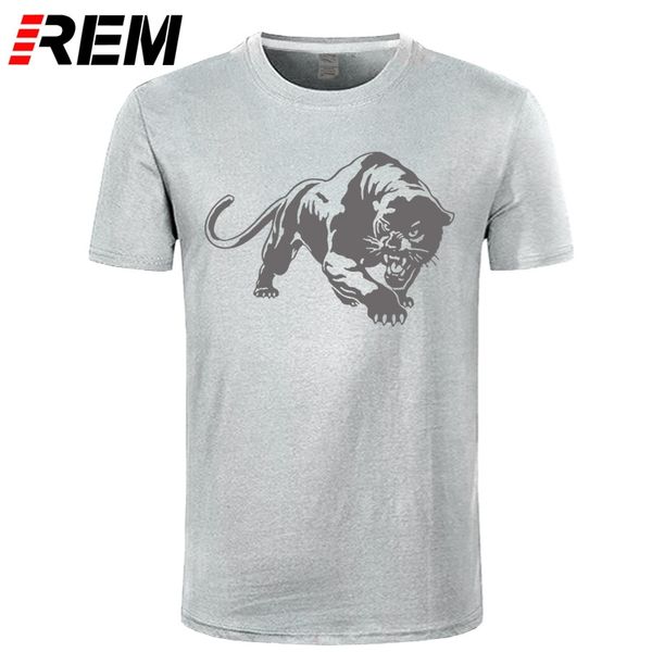 

rem boutique men t-shirt fiery wild panther hunting t shirts personality short sleeves tee fashion brand tshirt