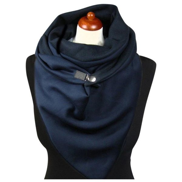 

scarves button autumn winter scarfes women solid scarf fashion retro female multi-purpose shawl panuelos para el pelo hair, Blue;gray