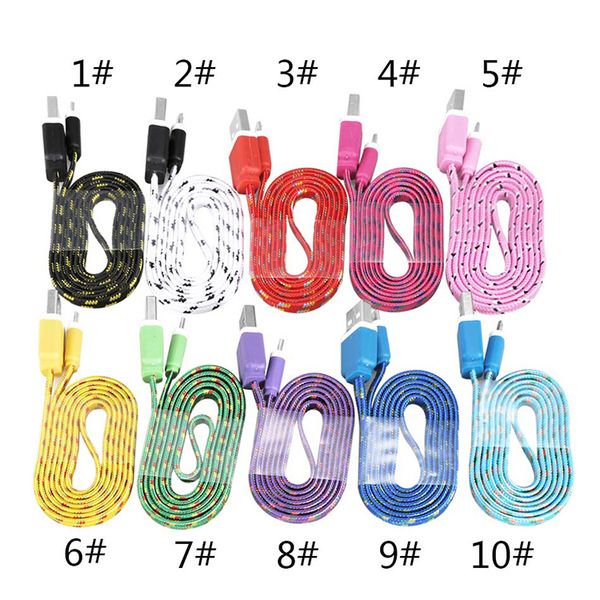 

fabric colorful usb charging cable usb cable charger sync data mirco usb 1m/3ft strong cable for cellphones without package345345