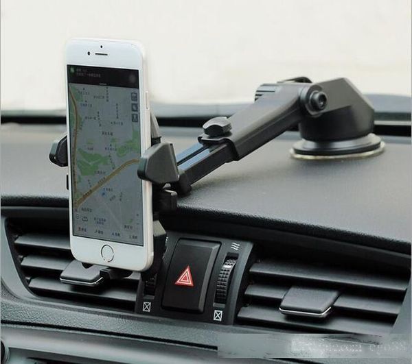

one touch car mount long neck universal windshield dashboard mobile cell phone holder strong suction for samsung s8