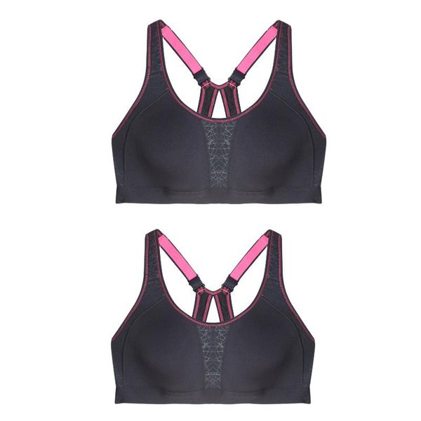 

wide shoulder strap shockproof sports bra underwear fitness running yoga no steel ring beautiful vest fixed, White;black