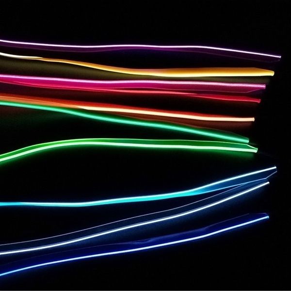 

car 12v led cold lights flexible neon wire auto lamps on car cold light strips line interior decoration strips lamps 1/2/3/4/5m