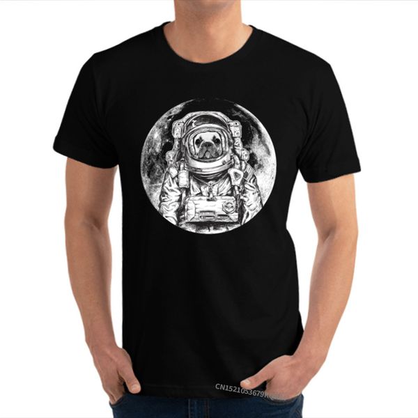 

dog astronaut bulldog frenchie bully outer spa casual comfortable t-shirts all cotton men shirt casual t-shirt