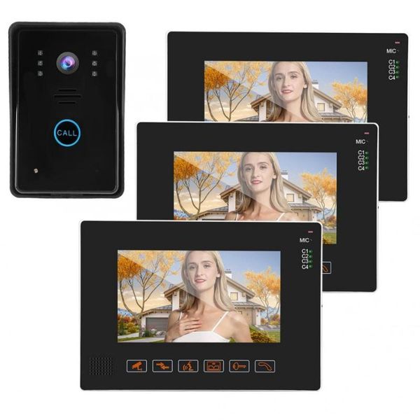 

9in wired video intercom doorphone doorbell access system door camera 110-240v