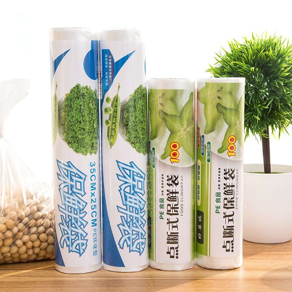 

food fruit storage bag packaging plastic bags saran wrap 1 roll kitchen fresh keeping heat sealer food saver bag vacuum
