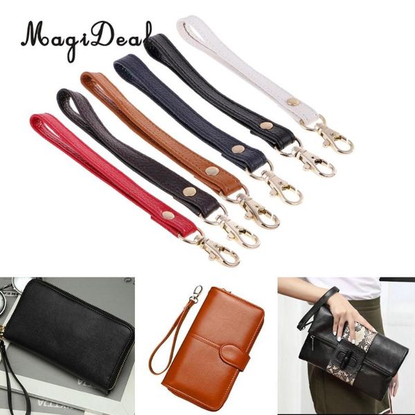 

hooks & rails magideal simple strap design genuine leather wristlet wrist bag replacements for clutch purse handbags parts