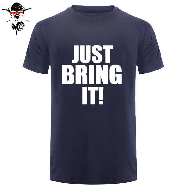 

t shirts spring autumn dwayne johnson the rock bull just bring it on hip round neck causal black t-shirt uniform 100% cotton