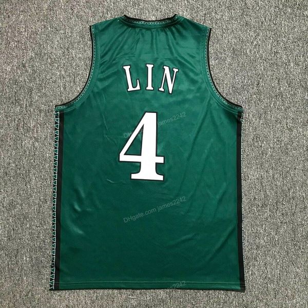 Пользовательский ретро Джереми Лин #4 Palo Alto Vikings Basketball Jersey Mens Ed Green Любой номер название майки размер 2xs-2xl 3xl