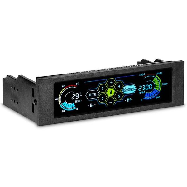 

5.25" drive bay pc computer cpu cooling lcd front panel temperature controller fan speed control for desktop
