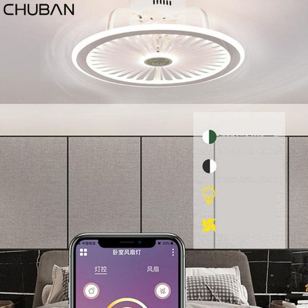 

modern bluetooth smart led ceiling fan lamp with lights remote control ventilator lamp 50cm with app bedroom decor new