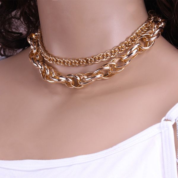 

fashion creative jewelry personalized street smetal chain clavicle simple necklace, Silver