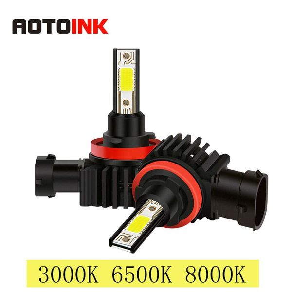 

aotoink cob h1 h3 h7 white 6500k h8 h11 led 9005 fog lights 9006 h4 880 car headlights 12v-28v lamp auto bulb 3000k 8000k cj