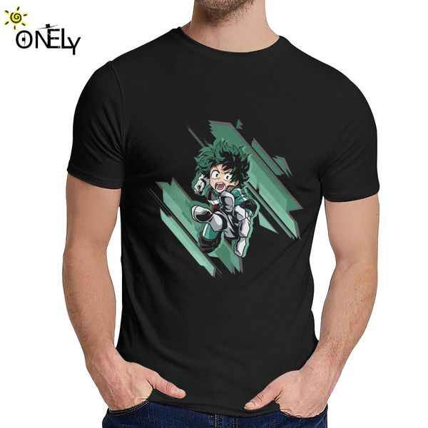 

new arrival hero academia midoriya izuku deku t shirt pure cotton graphic o-neck cartoon print short sleeve tee shirt