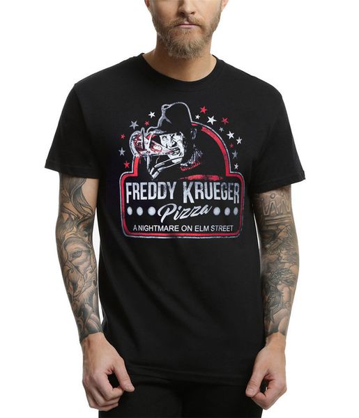 

nightmare on elm street freddy krueger pizza t-shirt birthday gift tee shirt