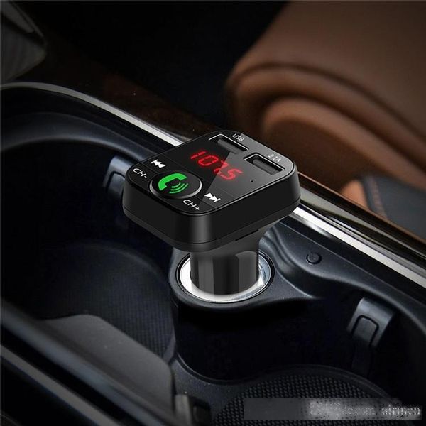

b2 usb car kit wireless handscall fm transmitter radio adapter charger mp3 player support tf card u-disk dhl free