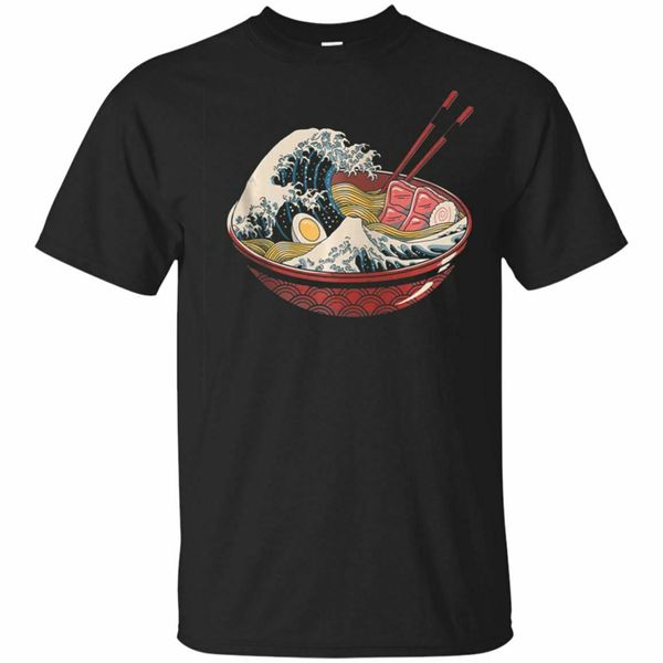 

great ramen wave - funny kawaii ramen zip black, navy t-shirt diy prited tee shirt