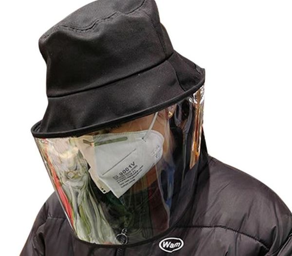 

2020 new dust protection bucket hat men women outdoor travel uv protect fisherman hats and sun caps anti-fog hats, Blue;gray