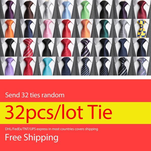 

32pcs/lot ties for men dhl/fedex/tnt/ups fashion jacquard necktie man wedding formal dress gifts classic mens tie, Blue;purple