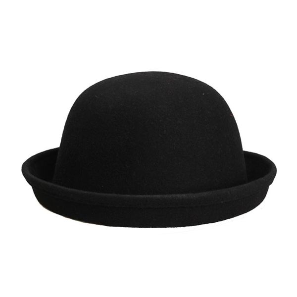

vintage women men woolen roll brim bowler hats billycock classic hat tc21, Blue;gray