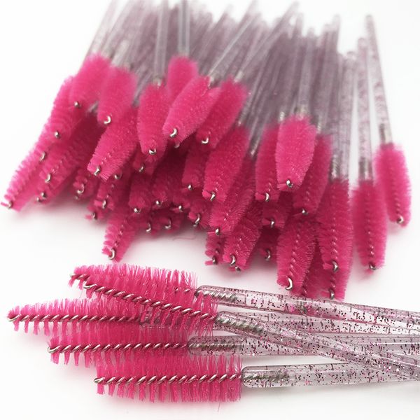 

new 50/100pcs makeup brushes cosmetic eyelash crystal eyelash brushes diamond applicator brochas maquillaje for makeups tools