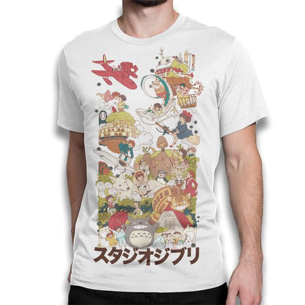 

studio ghibli аниме футболки, хаяо миядзаки оригинал art shirt, все размеры печатных tee shirt