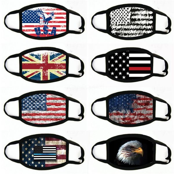 

2020 american flag face mask washableice silk printed mask mississippi flag american anti dust masks#352, Black