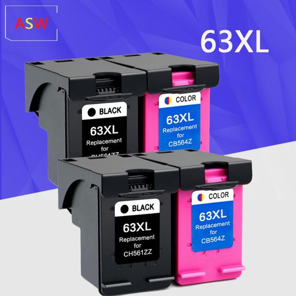 

ink cartridges asw 63xl refill cartridge replacement for 63 deskjet 1110 1111 2130 2132 envy 4510 4511 officejet 5220 5264 printer