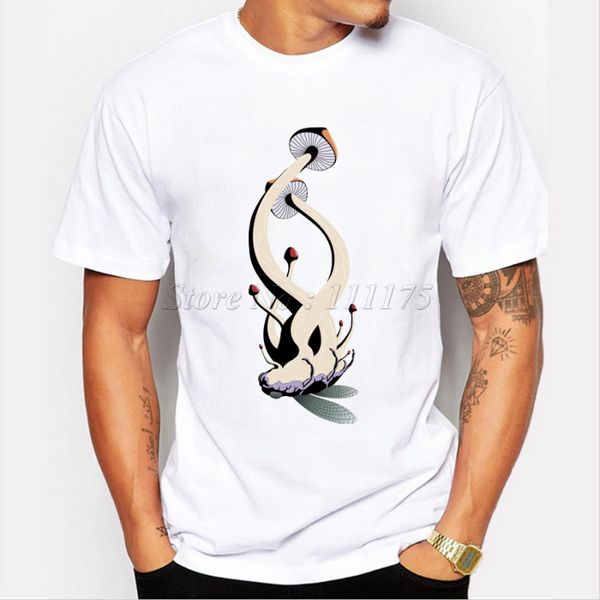 

2019 new arrivals abstract mushroom design t shirt hipster men's tees