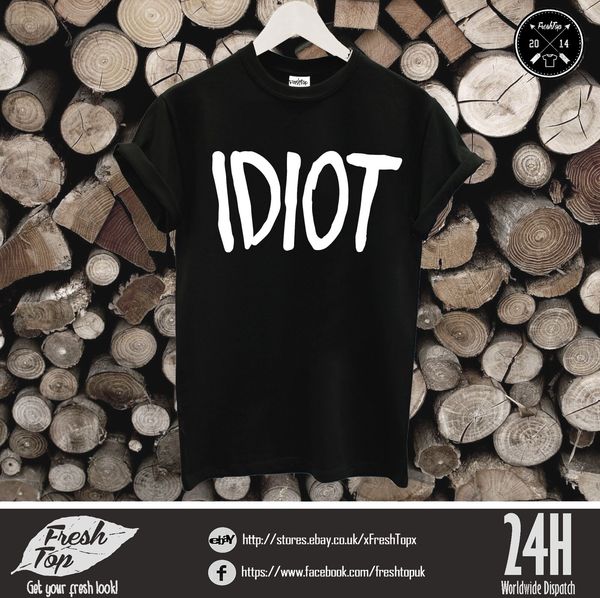 

idiot t shirt fashion michael clifford 5sos slogan 5 seconds of summer