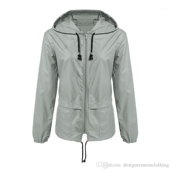 

womens outerwear with zipper active fashion female coats apparel hooded womens designer jackets waterproof loose, Black;brown