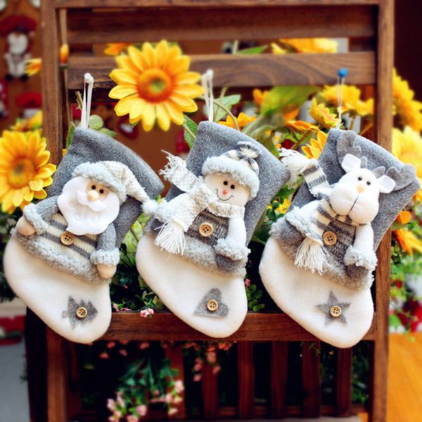

cloth christmas stockings gift bags creativity santa claus elk stocking xmas tree decorative 20*11cm christmas socks bag ing