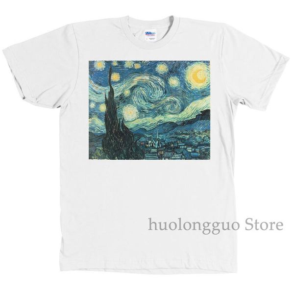 

the starry night by vincent van gogh t shirt art painting tee new with tags 100% cotton men t shirt women tee