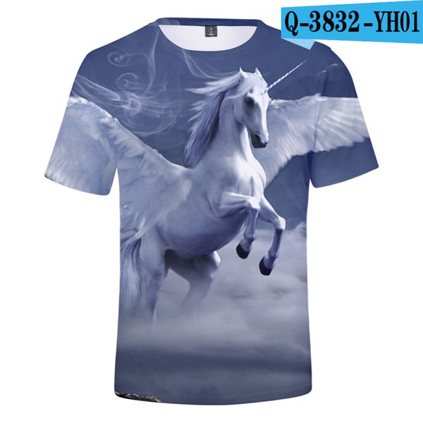 

unicorn rainbow cartoon 3d print shirts plus size graphic horror men clothing