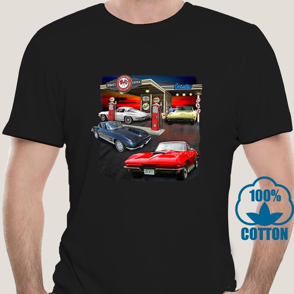 

1943a chevy corvette stingray mens t-shirt~1963 1964 1965 1967~gas service station