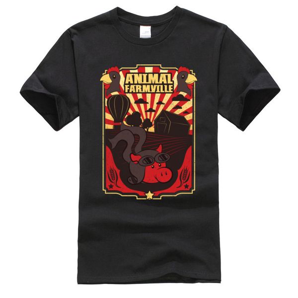 

animal farmville digital printed t-shirt short sleeve personalized pure cotton o neck men's tees normal t shirt