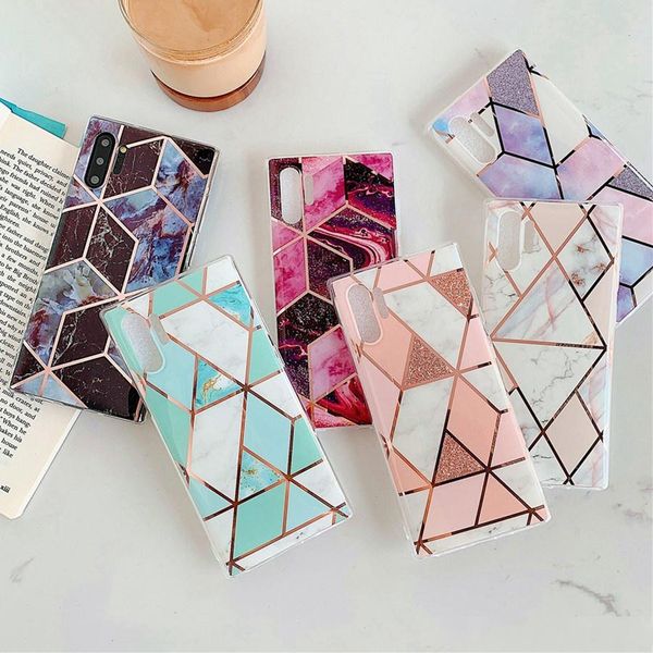 

electroplated imd phone cases for samsung galaxy s20 ultra s10 plus s9 note9 note 10 pro case marble stone tpu back cover covers