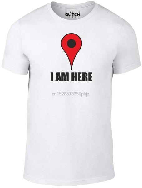 

mens i am here t-shirt - funny slogan joke location map birthday xmas present tv cool casual pride t shirt men unisex