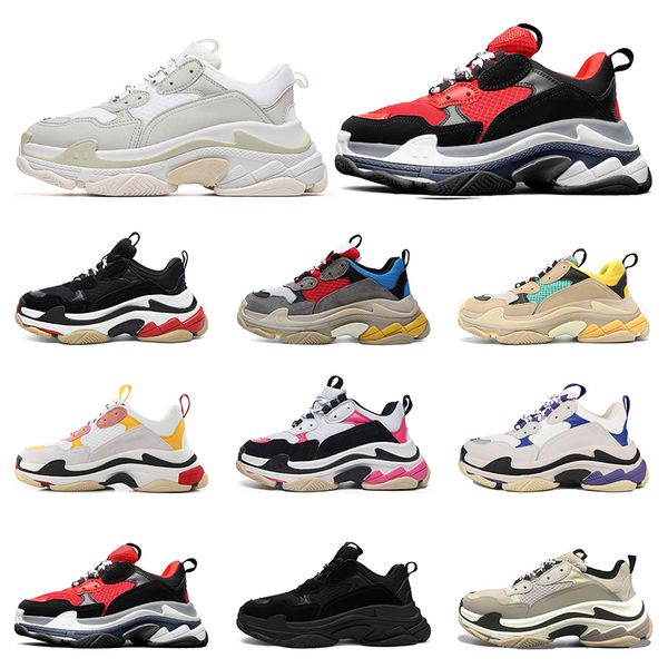 

triple s mens womens shoes sports sneakers white black pink purple grey bred outdoor fashion tennis trainers jogging walking