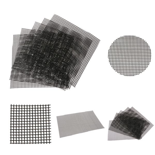 

flower pot mesh pad - 30 pcs garden drainage mesh - diy tailoring - hole screens breathable gasket bonsai pot bottom grid mat black
