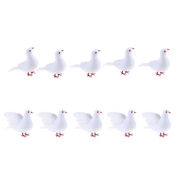 

10pcs artificial feather foam doves birds wedding decoration venue ornament