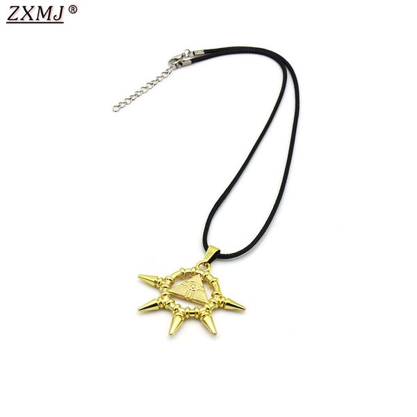 

zxmj millennium puzzle yami bakura yu-gi-oh gold wheel wisdom pendant necklace millennium cosplay jewelry anime around gift new, Silver