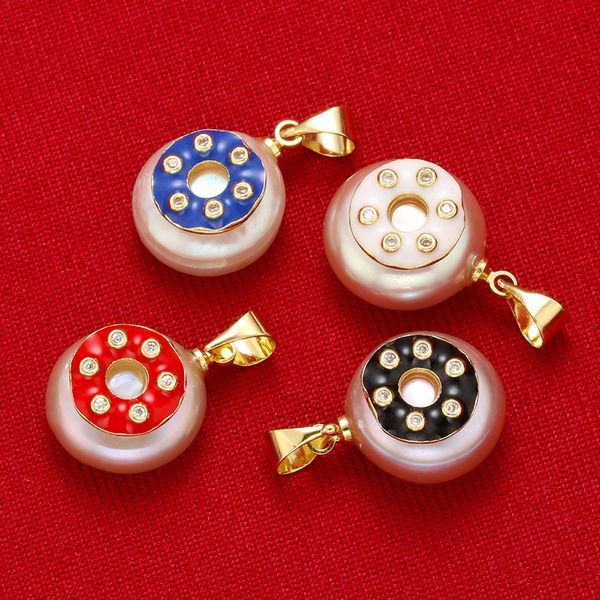 

charms zhukou 14x23mm 0 letter pearl pendant for women diy handmade necklace jewelry accessories making findings model: vd579, Bronze;silver