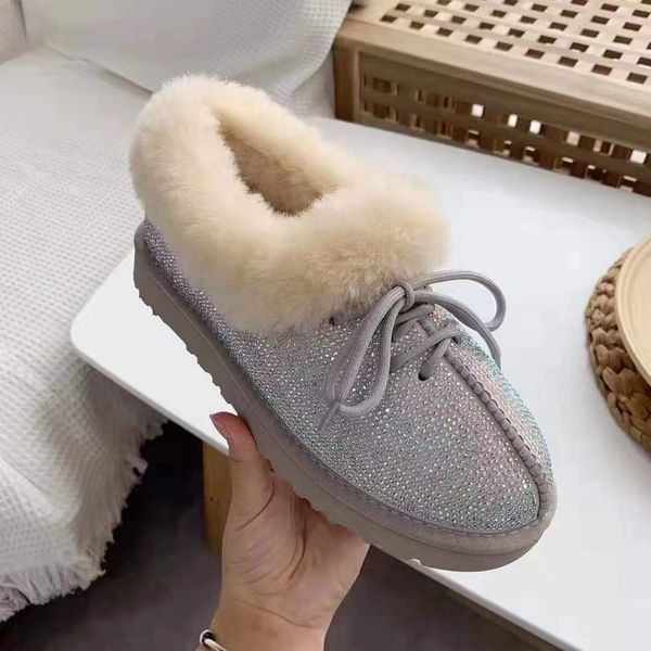 

2020 new snow boots, real hair and wool, drilling snow boots source manufacturers, Black