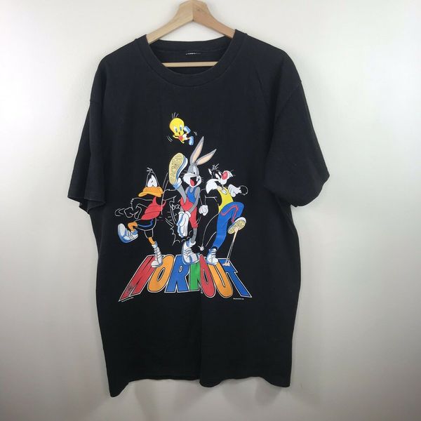 

looney tunes vintage workout shirt xl bugs bunny daffy duck tweety