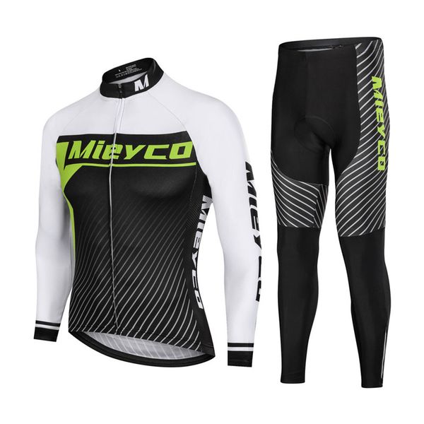 

racing sets mieyco long sleeve cycling jersey pro team mtb bike clothes ropa hombre bib set breathable quick dry wears, Black;blue