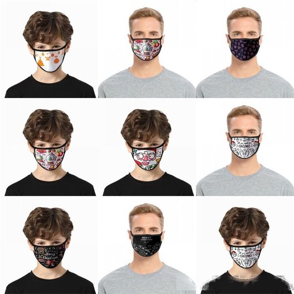 

merry christmas mouth face masks printed respirator mascarilla cloth custom mascherine fashion black anti smoke adults pupil 2 2glb c2