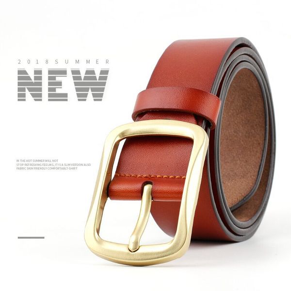 

brand genuine leather for women belt gold and silver buckle decorat jeans dress leather fashion women's belt, Black;brown