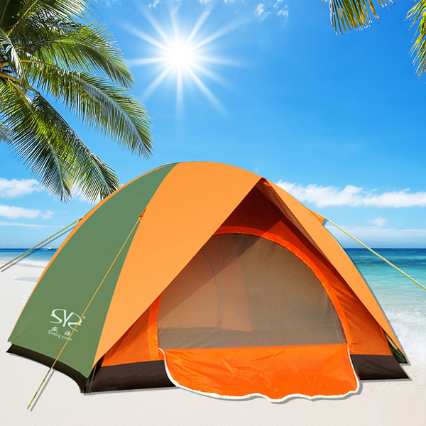 

waterproof camping tent beach tent ultralight double layers outdoor fishing tourist tent 1-2/3-4 person anti-uv sun shade