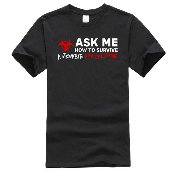 

biohazard tee shirt ask me как выжить апокалипсис зомби верхняя рубашка мода круглый шеи топ футболки письмо tshirt человек